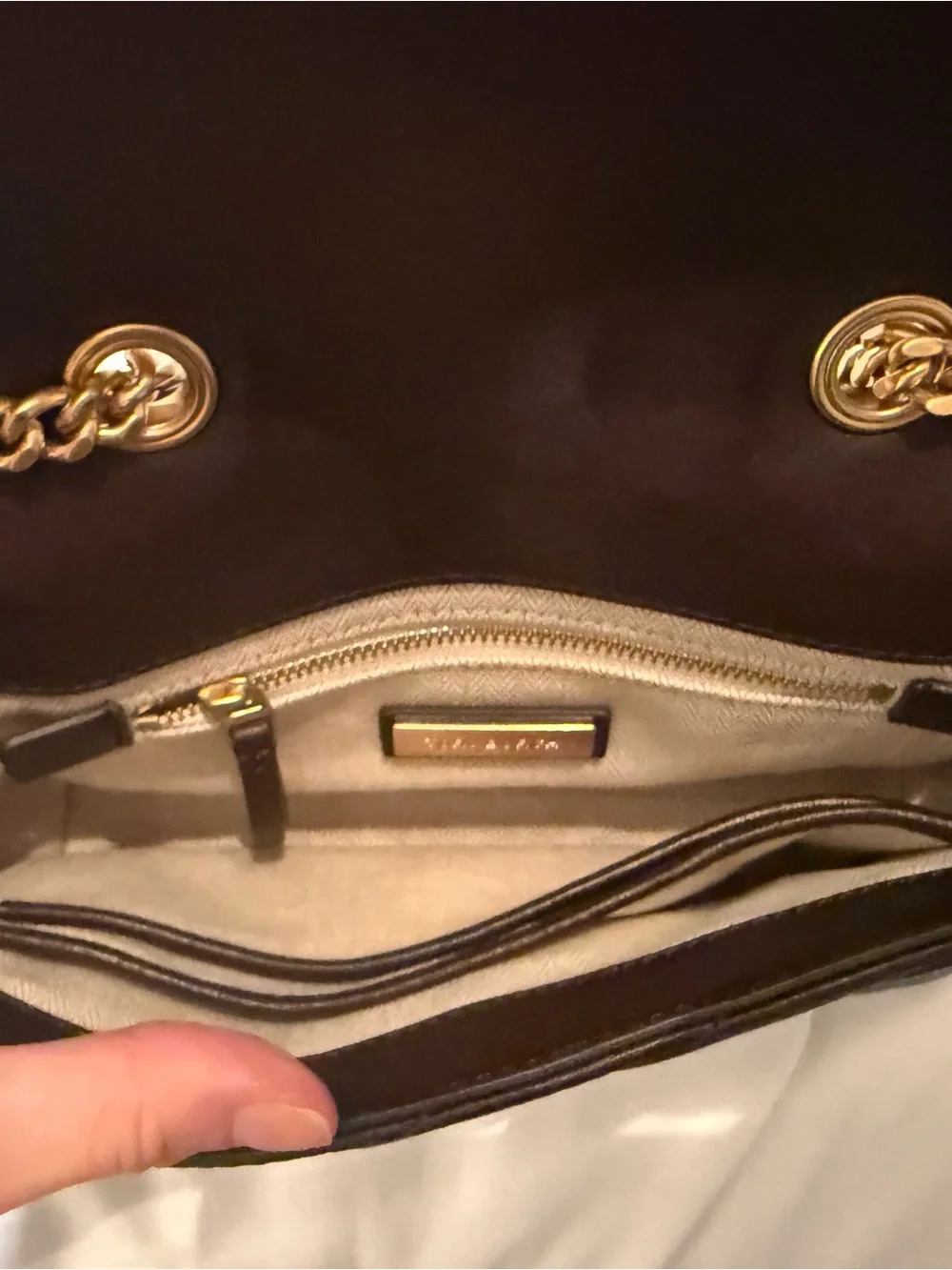 Tory Burch Quilted Leather Shoulder Bag in Dark Brown